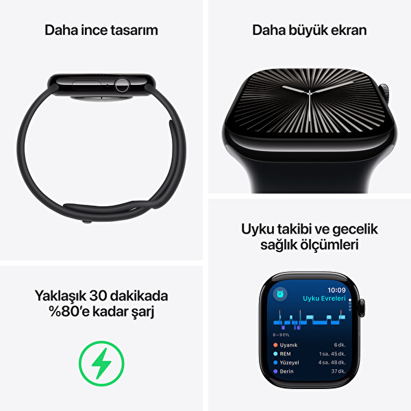 Apple Watch Series 10 GPS 46mm Roze Altın Alüminyum Kasa ve Bulut Pembesi Spor Kordon - M/L