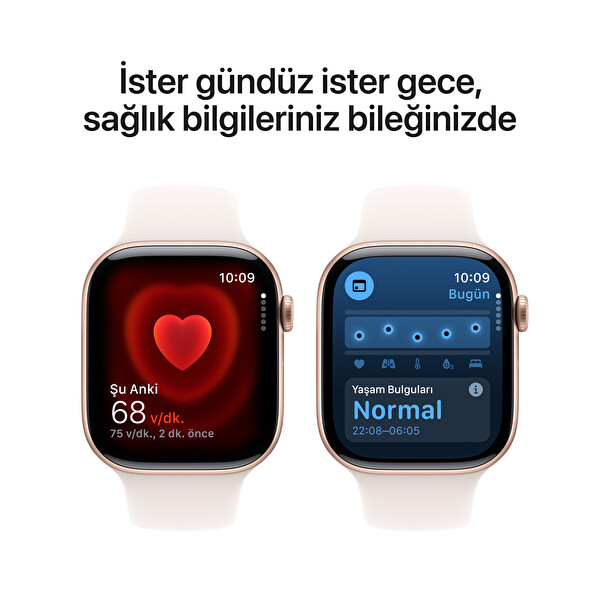Apple Watch Series 10 GPS 46mm Roze Altın Alüminyum Kasa ve Bulut Pembesi Spor Kordon - M/L
