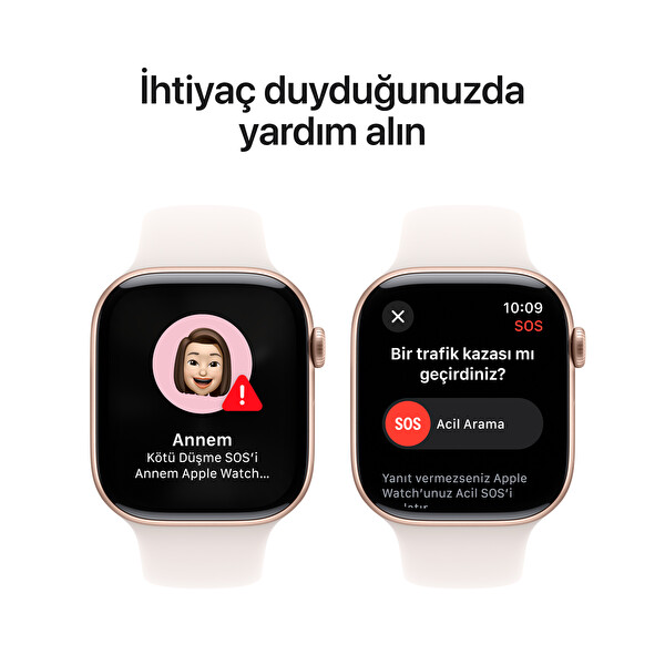 Apple Watch Series 10 GPS 46mm Roze Altın Alüminyum Kasa ve Bulut Pembesi Spor Kordon - M/L
