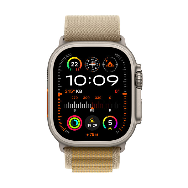 Apple Watch Ultra 2 GPS + Cellular 49mm Natürel Titanyum Kasa ve Uçuk Kahve Alpine Loop - Orta