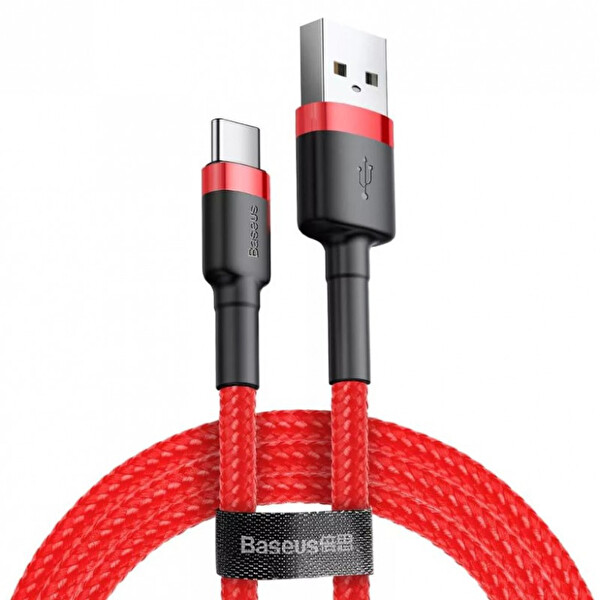 Baseus Cafule Type C 3A 1M Kablo Kırmızı