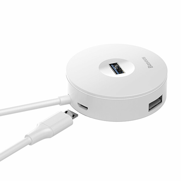 Baseus CAHUB-F02 Round Box Hub Adaptör Beyaz