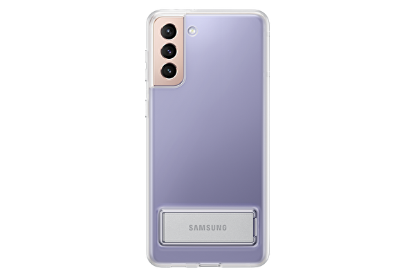 Samsung Galaxy S21+ Ayaklı Telefon Kılıfı Şeffaf