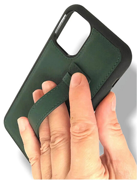 Elae EL.CFG 11PM OYSL iPhone 11 Pro Max Standlı Deri Kılıf Yeşil 2