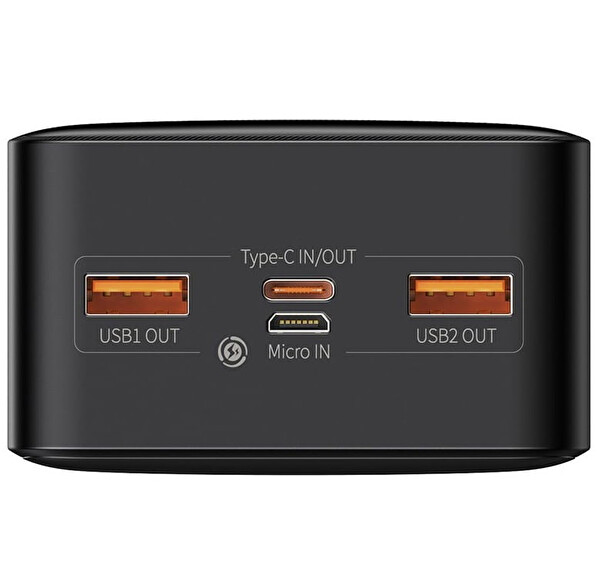 Baseus Bipow 30.000 mAh 20 W Siyah Digital Display Powerbank