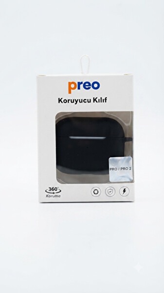Preo AirPods Pro 2 Nano Siyah Taşıma Kılıfı