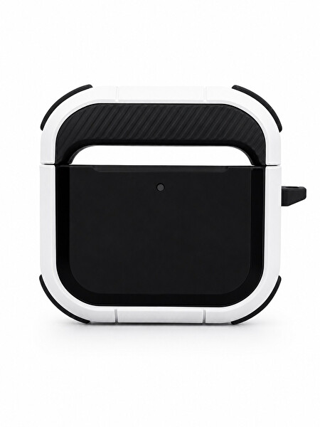 Preo AirPods 4. Nesil Armour Siyah Beyaz Taşıma Kılıfı