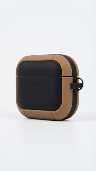 Preo AirPods Pro 2 Armour Siyah Kahve Taşıma Kılıfı 4