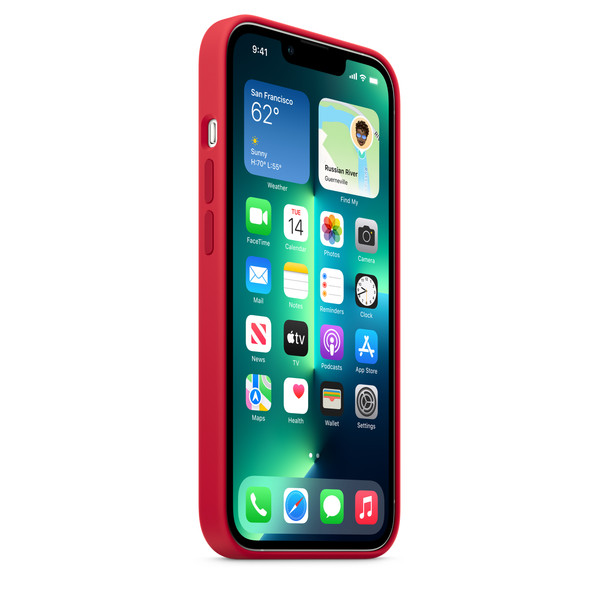 Apple iPhone 13 Pro Uyumlu MagSafe Özellikli Silikon Kılıf Product Red MM2L3ZM/A
