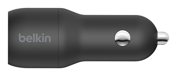 Belkin 24W 2 Port USB Siyah Type C Kablo Hızlı Araç Şarj Cihazı