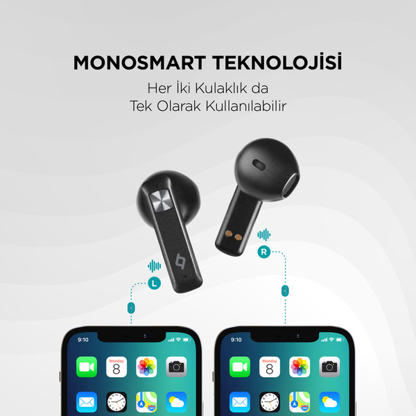 Ttec AirBeat UltraSlim Gerçek Kablosuz TWS Uzay Grisi Bluetooth Kulaklık 3