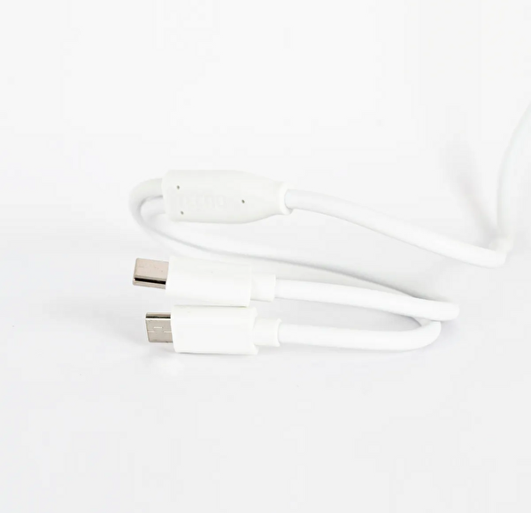 Tecno Çift Çıkışlı Type-C ve Micro Data Kablolu TCW-E01D Beyaz Şarj Aleti