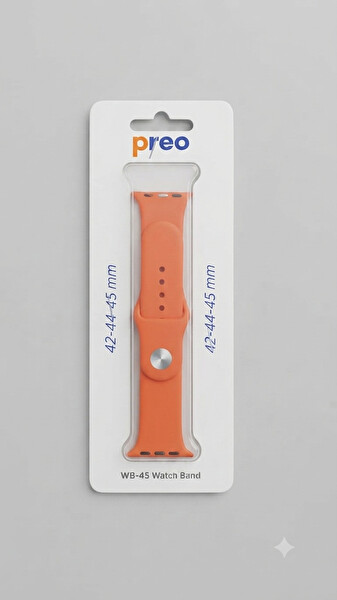 Preo Watch Band 38-40-41mm Uyumlu Silikon Akıılı Saat Kayışı Turuncu