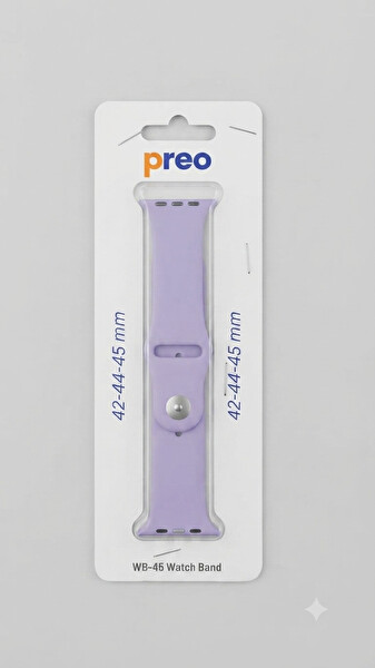 Preo Watch Band 38-40-41mm Uyumlu Silikon Akıılı Saat Kayışı Lila