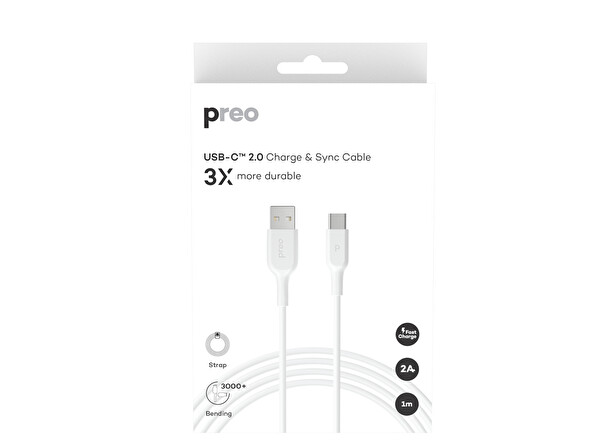 Preo 2A Usb-a’dan Usb-c’ye 1M Kablo