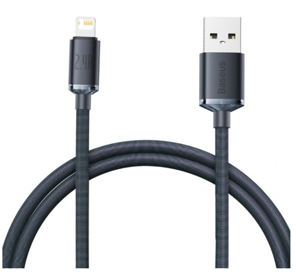 Baseus Crystal Shine Fast Charging 2.4a Lightning 1.2m Siyah Kablo