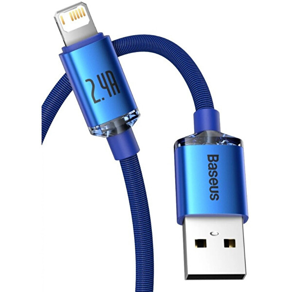 Baseus Crystal Shine Fast Charging 2.4a Mavi Lightning Kablo 1.2m
