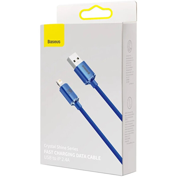 Baseus Crystal Shine Fast Charging 2.4a Mavi Lightning Kablo 1.2m