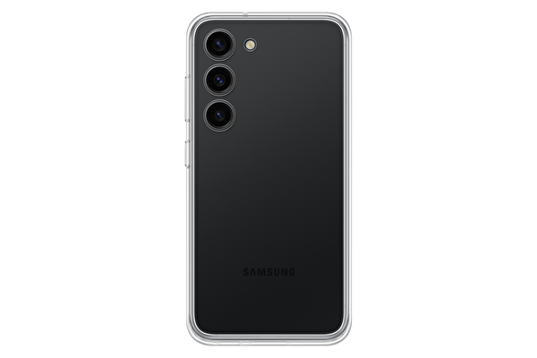 Samsung Galaxy S23 Çerçeveli Kart Yuvalı Siyah Kılıf