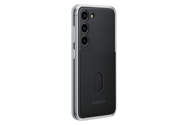 Samsung Galaxy S23 Çerçeveli Kart Yuvalı Siyah Kılıf