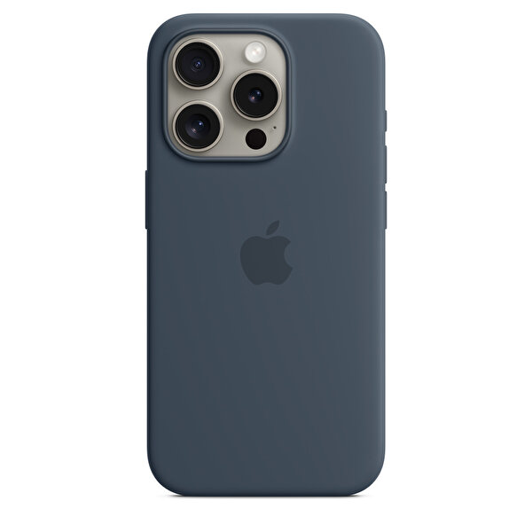 Apple Apple Mt1d3zm/A İPhone 15 Pro Magsafe Özellikli Fırtına Mavisi Silikon Kılıf