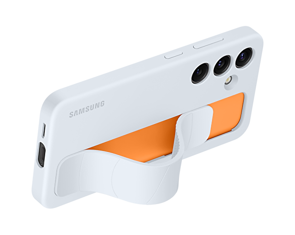 Samsung Galaxy S24 Kordonlu & Standlı Buz Mavisi Silikon Kılıf