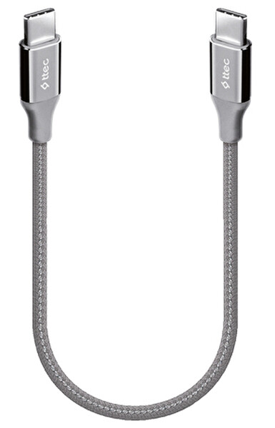 Ttec Alumicable USB-C - USB-C 30Cm 65W PD/Qc Hızlı Şarj/Data Kablosu Uzay Grisi