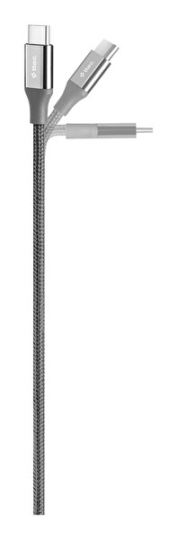 Ttec Alumicable USB-C - USB-C 200Cm 65W PD/Qc Hizli Şarj/Data Kablosu Uzay Grisi