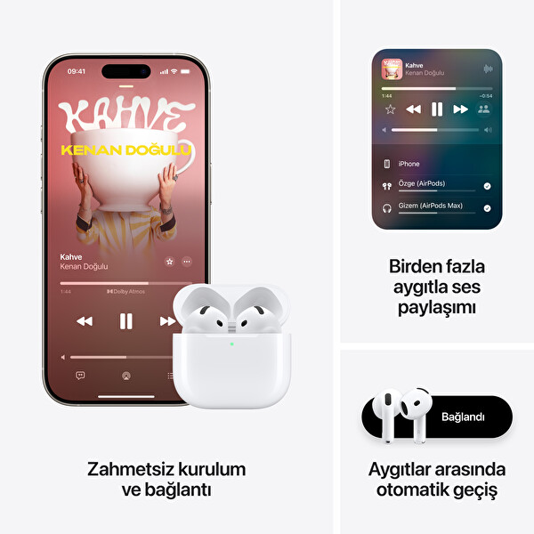 Apple Airpods MXP93TU/A 4. Nesil Aktif Gürültü Engelleme Özellikli Bluetooth Kulak İçi Kulaklık Ve Şarj Kutusu