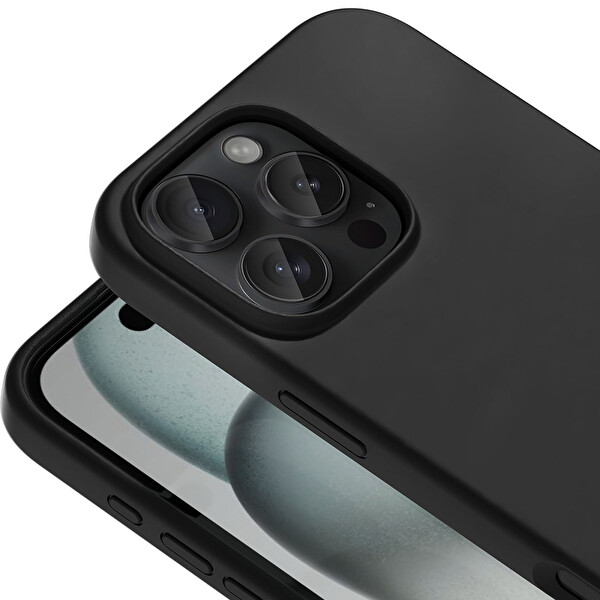 Zore Kivi Magsafe iPhone 16 Pro Max Siyah Silikon Kapak