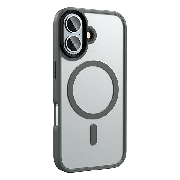 Zore Flet Magsafe iPhone 16 Titanium Gray Sert Kapak 3