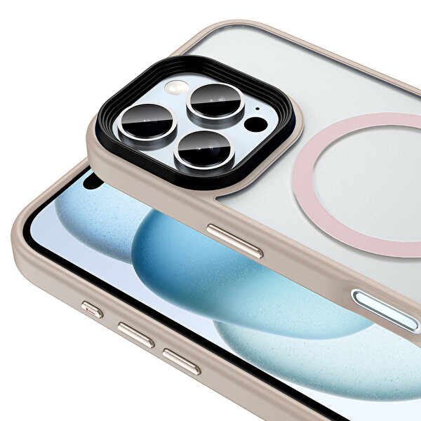 Zore Flet Magsafe iPhone 16 Pro Max Rose Gold Sert Kapak 2