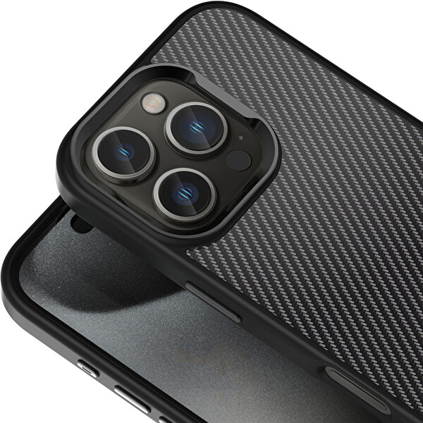 Zore Venus IP 16 Pro Max Siyah Sert Kapak