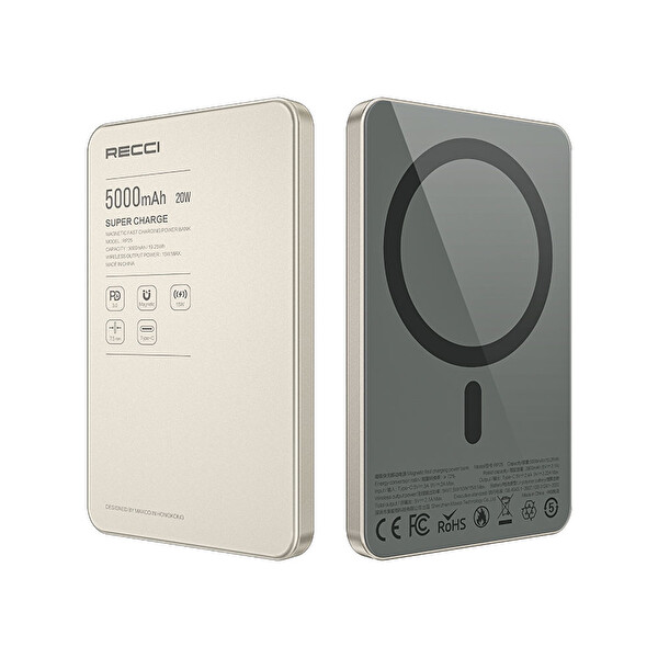 Recci Rp25 Gold 5000 Mah Powerbank
