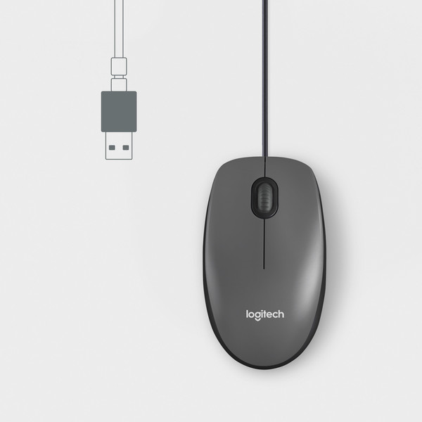 LOGITECH M100 KABLOLU MOUSE SIYAH (OUTLET)
