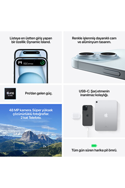 Apple iPhone 15 512 GB Siyah Cep Telefonu (Apple Türkiye Garantili)