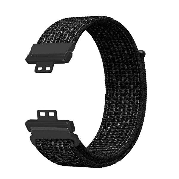 Gpack Huawei Watch Fit Cırtcırt Kumaş Ayarlanabilir Siyah Kordon VZ9129