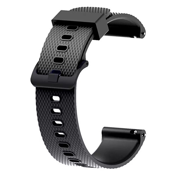 Gpack Samsung Galaxy Watch Active 2 40 MM Silikon Kancalı KRD 46 Siyah Kordon