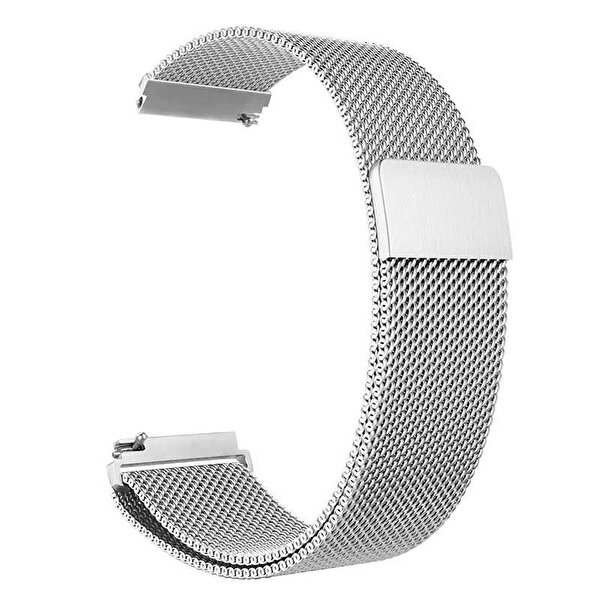 Gpack Huawei Watch GT 3 Active 42 MM Hasır Metal Örgülü Ayarlanabilir Gümüş Kordon