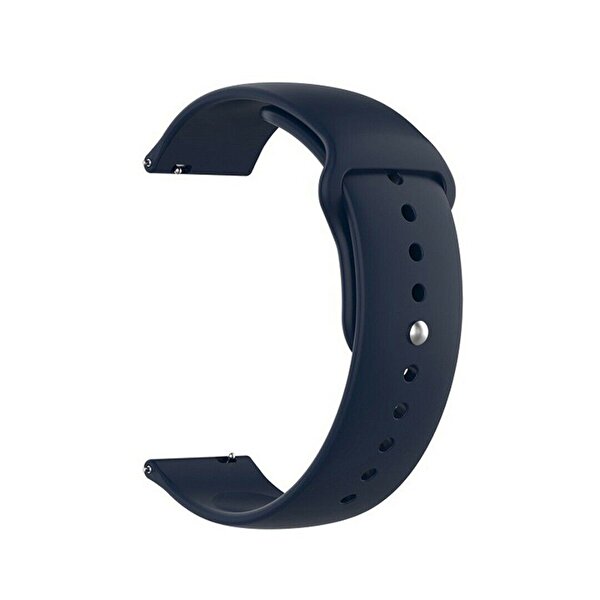 Gpack Samsung Galaxy Watch Active 2 44 MM Mat Düz Renkli Silikon Lacivert Kordon