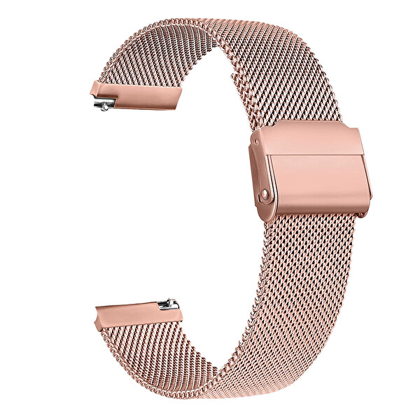 Amazfit GTR 2E Çıtçıtlı Hasır Metal Örgülü KRD 45 Bronz Kordon