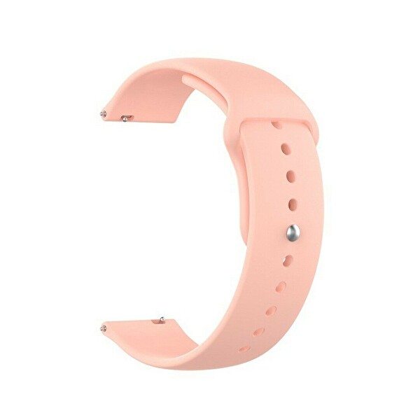 Samsung Galaxy Watch 42 MM 20 MM Mat Düz Renkli Silikon Pembe Kordon