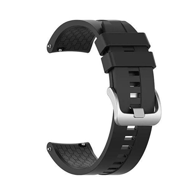 Gpack Huawei Watch 3 Active KRD 23 Silikon Kancalı Siyah Kordon