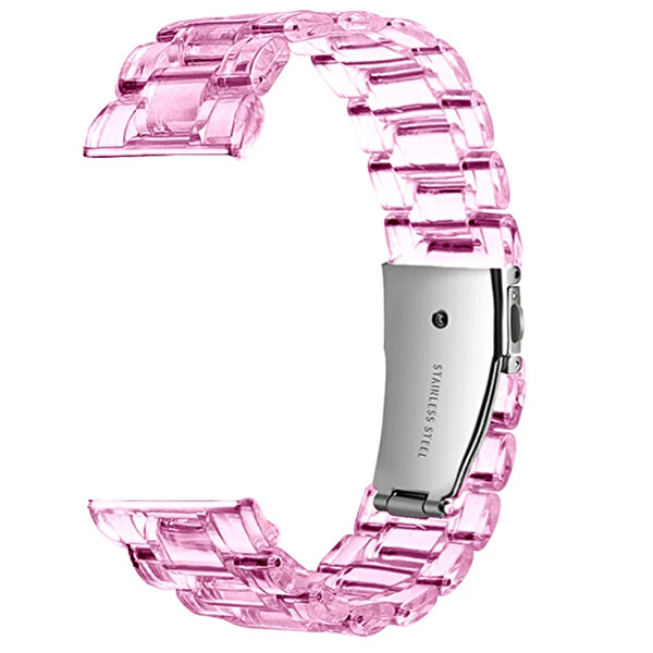 Gpack Samsung Watch 3 45 MM KRD 27 Transparan Renkli Pembe Kordon