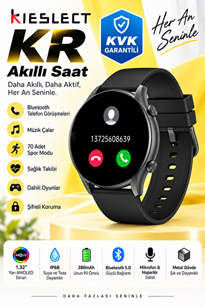 Kieslect KR Sesli Asistan Ve Arama Özellikli Akıllı Saat