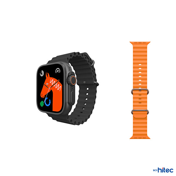 ScHitec GS8 Ultra Android iOS Uyumlu Siyah Akıllı Saat