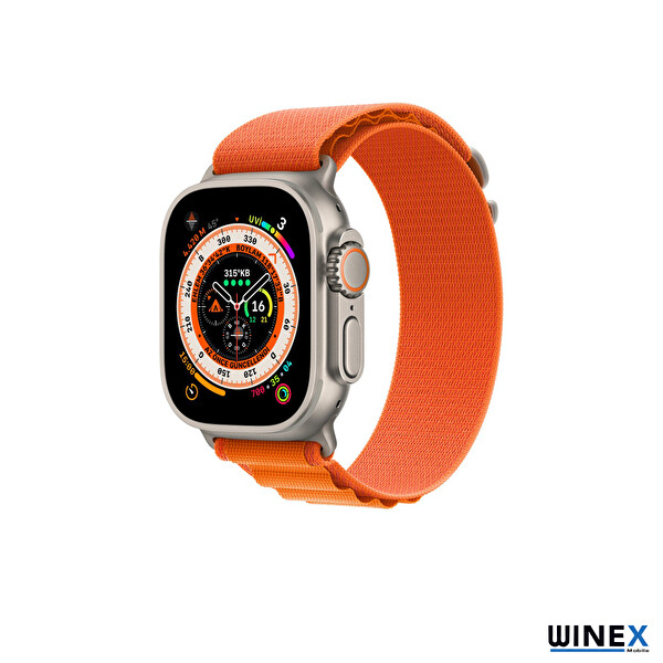 Winex Yeni Nesil Apple Uyumlu 42-44MM Hasır Turuncu Akıllı Saat Kordonu