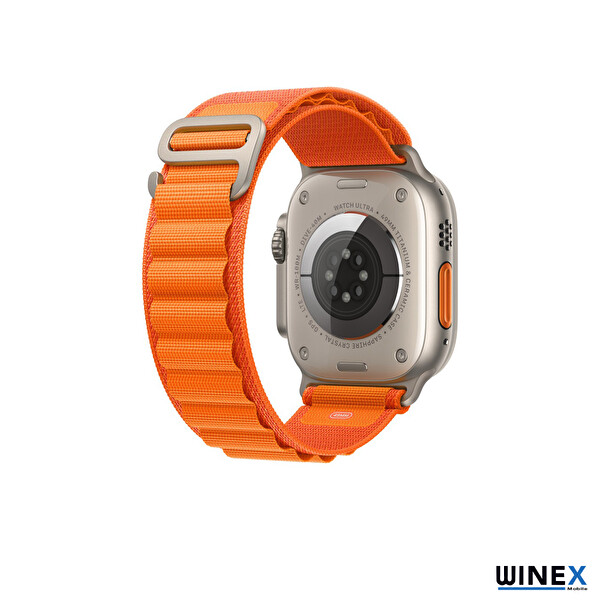 Winex Yeni Nesil Apple Uyumlu 42-44MM Hasır Turuncu Akıllı Saat Kordonu
