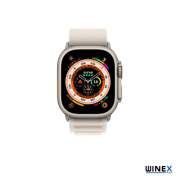 Winex Yeni Nesil Apple Uyumlu 42-44MM Hasır Kancalı Beyaz Akıllı Saat Kordonu