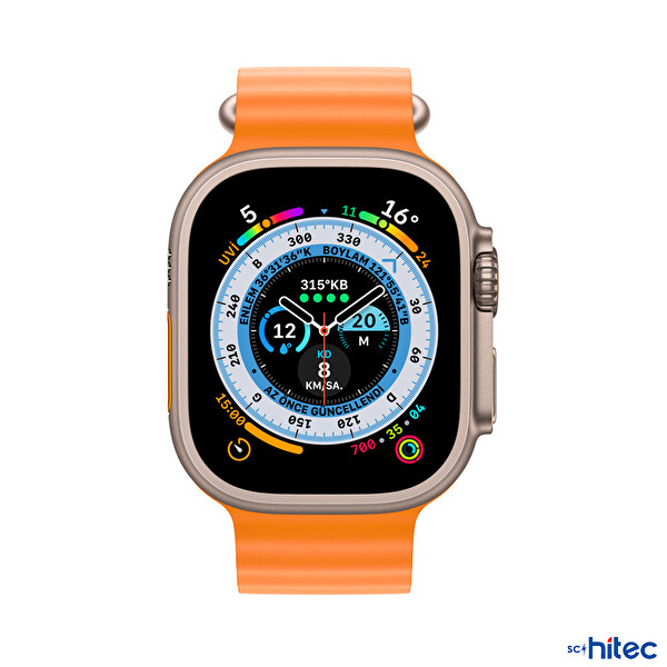 ScHitec T800 Ultra Android iOS Uyumlu Turuncu Akıllı Saat